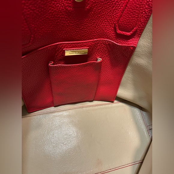 Tory Burch Brody Liberty Red Leather Tote - Picture 9 of 14